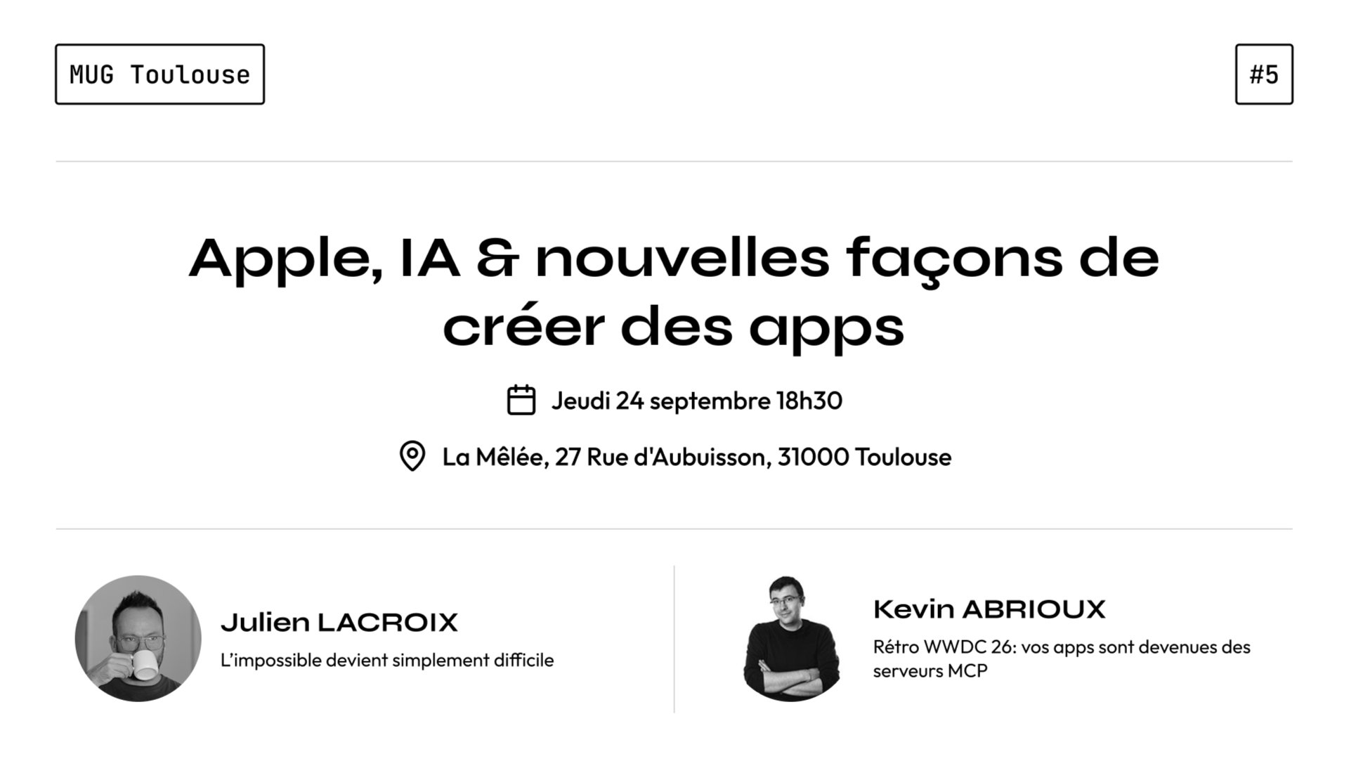 MUG TOULOUSE #5 - Apple, IA & nouvelles façons de créer des apps