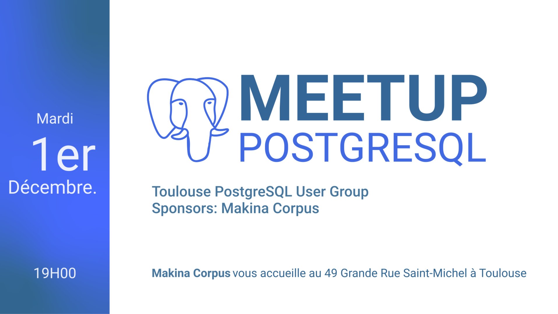 INSERT INTO meetup VALUES ('TLSPUG','Makina Corpus','2026-12-01');